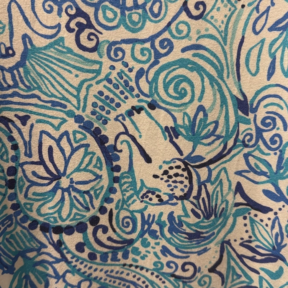 Lilly Pulitzer Sophie Shift Dress Lucky Trunks Blue White Small - Picture 6 of 10